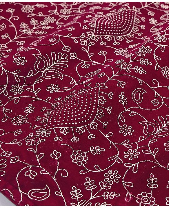 Babyhug Full Sleeves  Embroidered Kurta with Solid Dhoti Set - Maroon