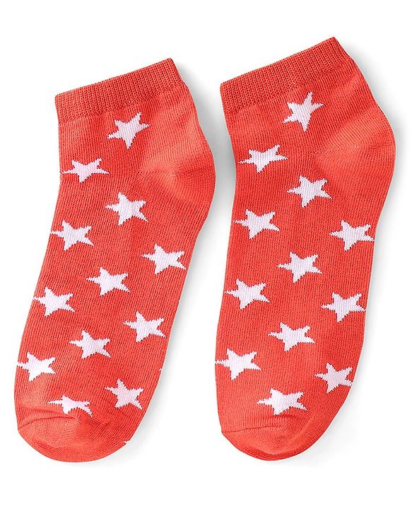 Pine Kids Ankle Socks With Star Design Pack Of 3 - Red Green & Black