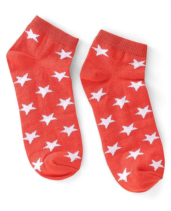 Pine Kids Ankle Socks With Star Design Pack Of 3 - Red Green & Black