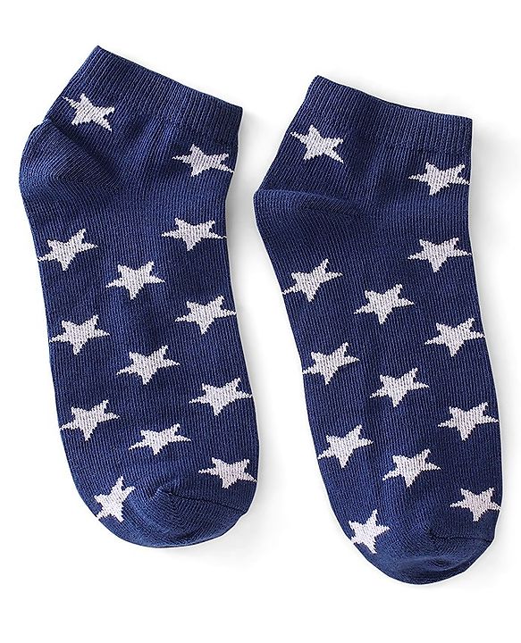 Pine Kids Ankle Socks With Star Design Pack Of 3 - Red Green & Black
