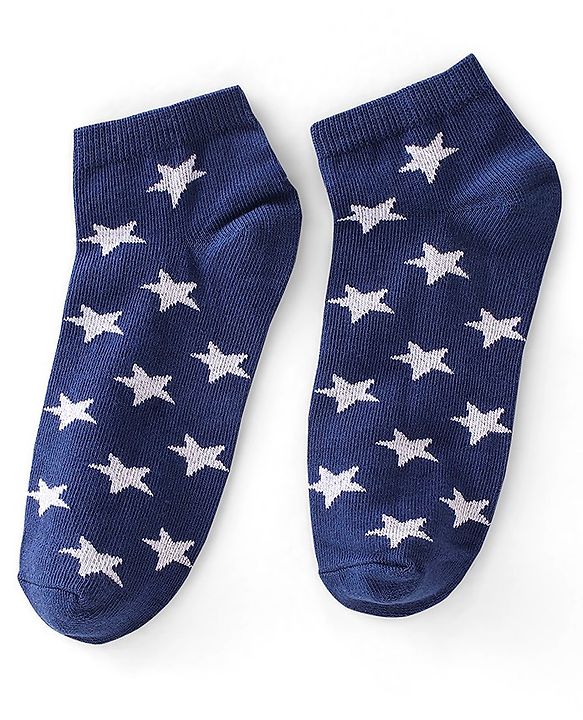 Pine Kids Ankle Socks With Star Design Pack Of 3 - Red Green & Black