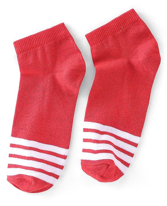 Pine Kids Ankle Socks Pack Of 5 Striped - Red Green & Black