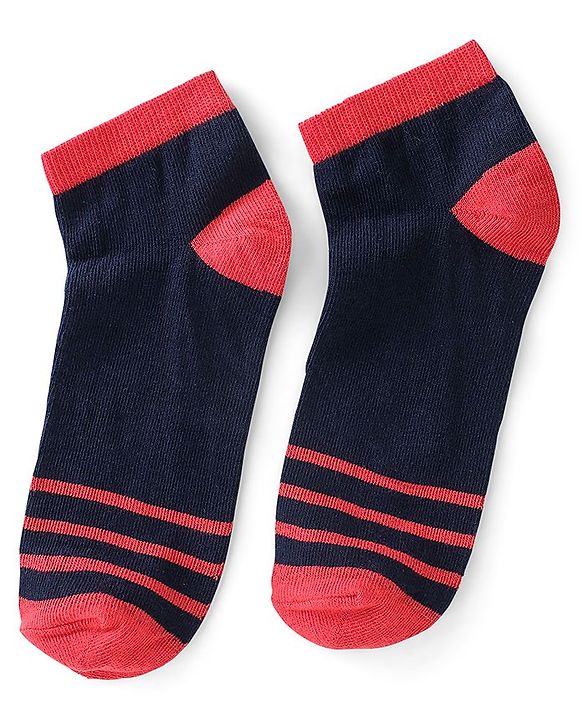 Pine Kids Ankle Socks Pack Of 5 Striped - Red Green & Black