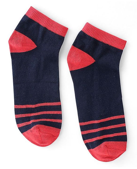 Pine Kids Ankle Socks Pack Of 5 Striped - Red Green & Black
