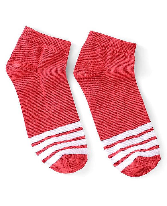 Pine Kids Ankle Socks Pack Of 5 Striped - Red Green & Black