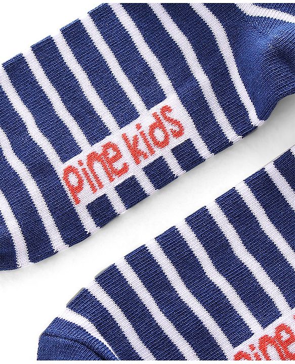 Pine Kids High Ankle Length Striped & Basketball Design Socks Pack of 3 - Multicolour