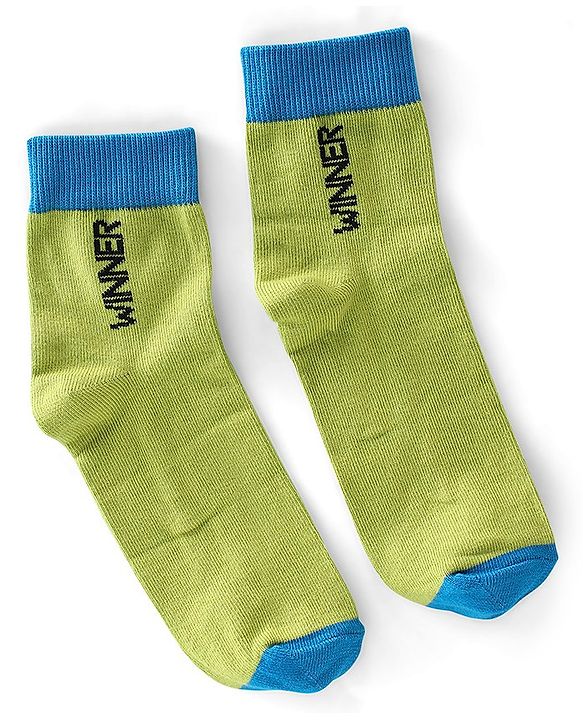 Pine Kids High Ankle Length Text Design Socks Pack of 3 - Multicolour
