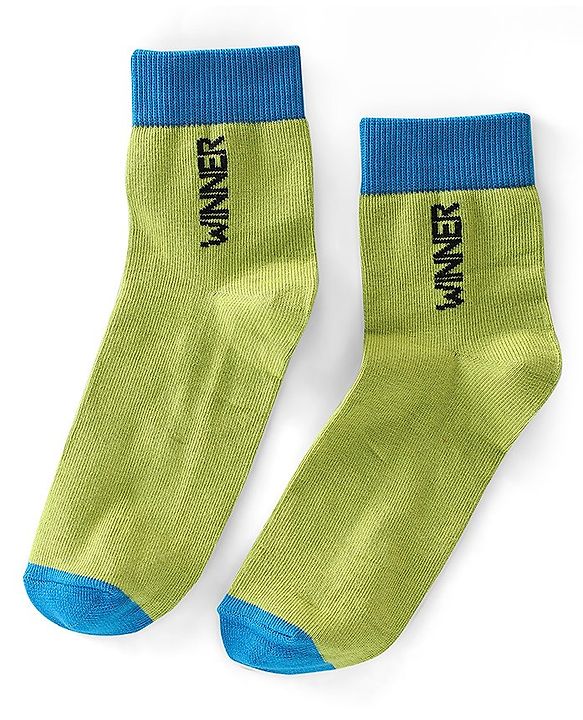 Pine Kids High Ankle Length Text Design Socks Pack of 3 - Multicolour