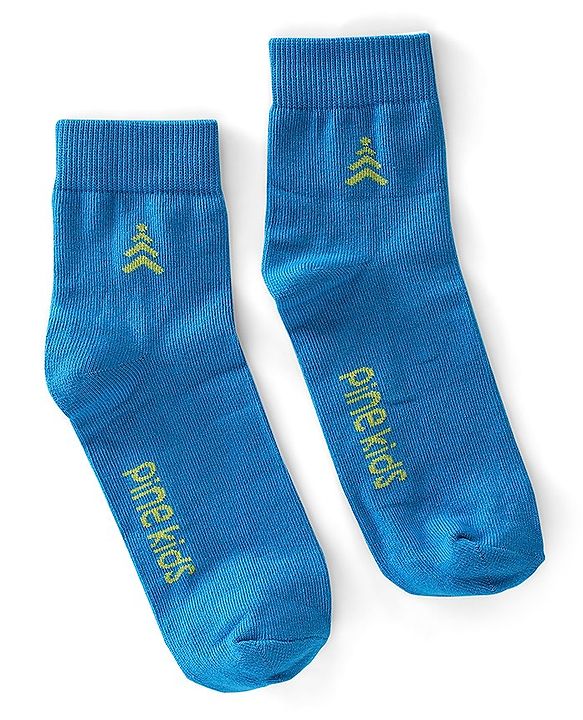 Pine Kids High Ankle Length Text Design Socks Pack of 3 - Multicolour