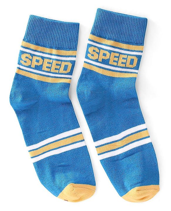 Pine Kids High Ankle Length Text Design Socks Pack of 3 - Multicolour