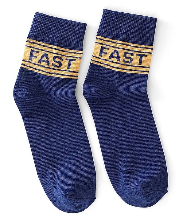 Pine Kids High Ankle Length Text Design Socks Pack of 3 - Multicolour