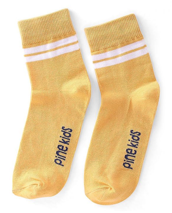 Pine Kids High Ankle Length Text Design Socks Pack of 3 - Multicolour
