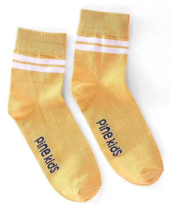Pine Kids High Ankle Length Text Design Socks Pack of 3 - Multicolour