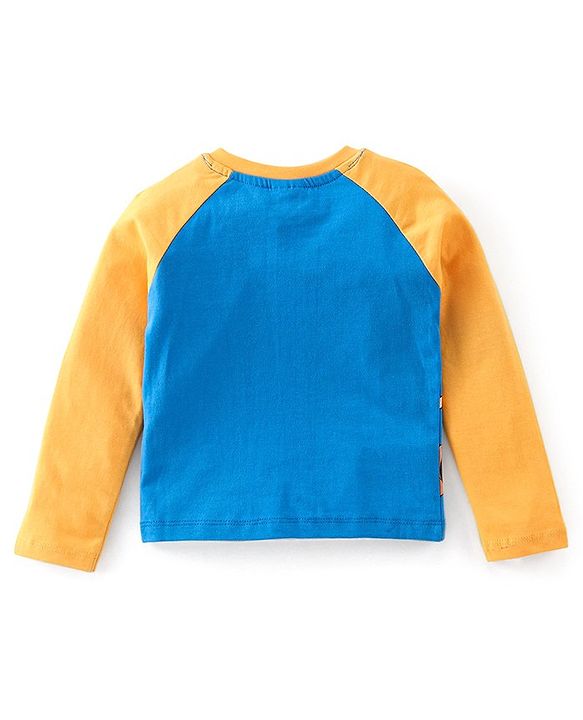 Babyhug 100% Cotton Raglan Sleeves T-Shirt & Lounge Pants With Paw Patrol Print - Yellow & Navy Blue