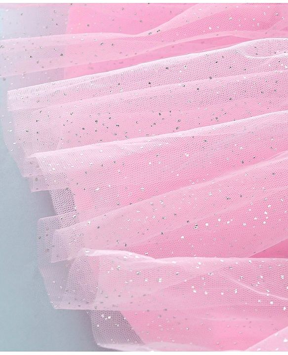 Babyhug Sleeveless Floral Embroided Choli with Shimmer Net Lehenga and Dupatta Set - Pink
