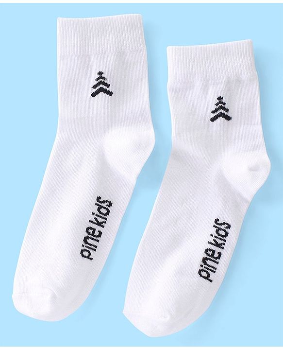 Pine Kids High Ankle Length Text Design Socks Pack of 3 - Multicolour