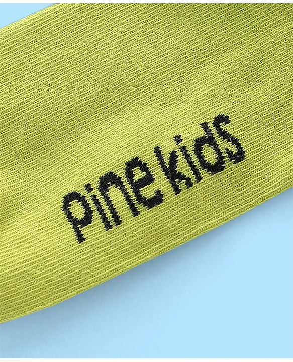 Pine Kids High Ankle Length Text Design Socks Pack of 3 - Multicolour