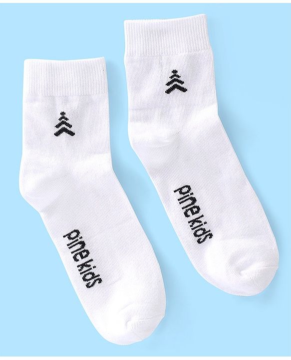 Pine Kids High Ankle Length Text Design Socks Pack of 3 - Multicolour