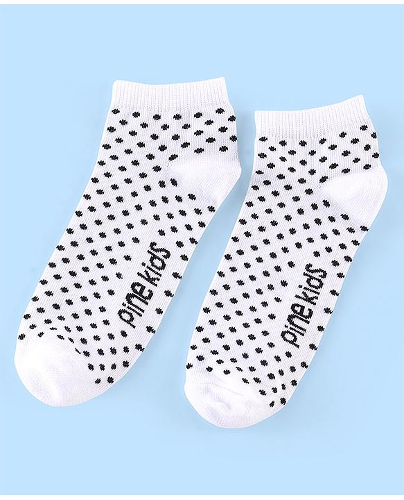 Pine Kids Low Ankle Length Socks Heart Design Pack of 3 - Red Pink & White