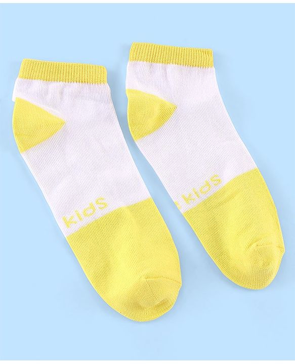 Pine Kids Low Ankle Length Socks Logo Design Pack of 5 - Purple Pink & Yellow