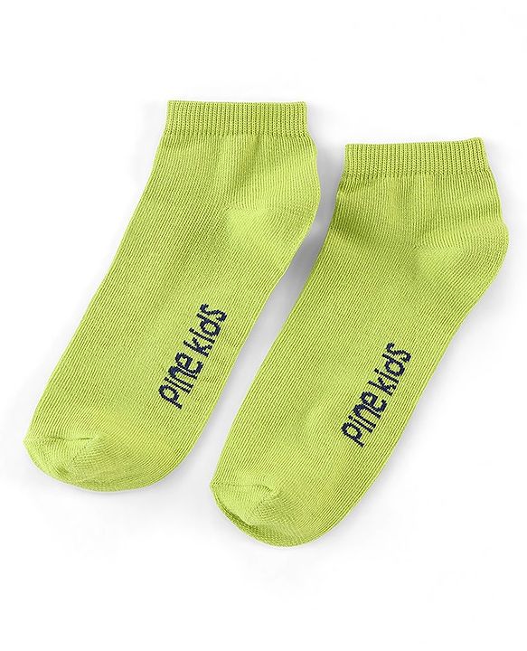 Pine Kids Cotton Spandex Knit Low Ankle Socks Stripes & Polka Dot Design Pack Of 5 - Green Blue & White