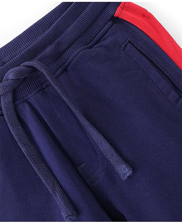 Pine Kids Full Length Cut and Sew Printed Track Pant - Blue Depth