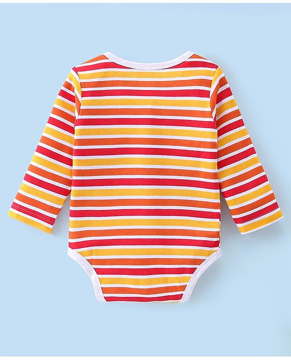 Babyhug 100% Cotton Knit Full Sleeves Fruity Printed Onesies Pack of 3 - Multicolour