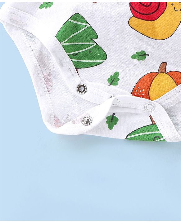 Babyhug 100% Cotton Knit Full Sleeves Fruity Printed Onesies Pack of 3 - Multicolour
