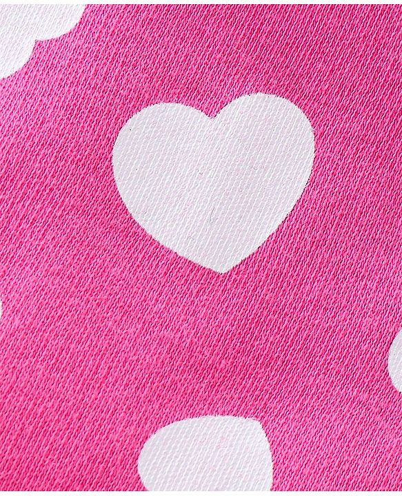 Babyhug 100% Cotton Knit Full Sleeves Text & Heart Printed Rompers Pack of 2 - Pink & Navy