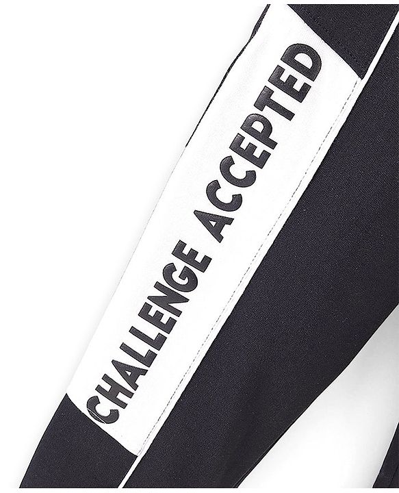 Pine Kids Full Length Printed Track Pants - Black