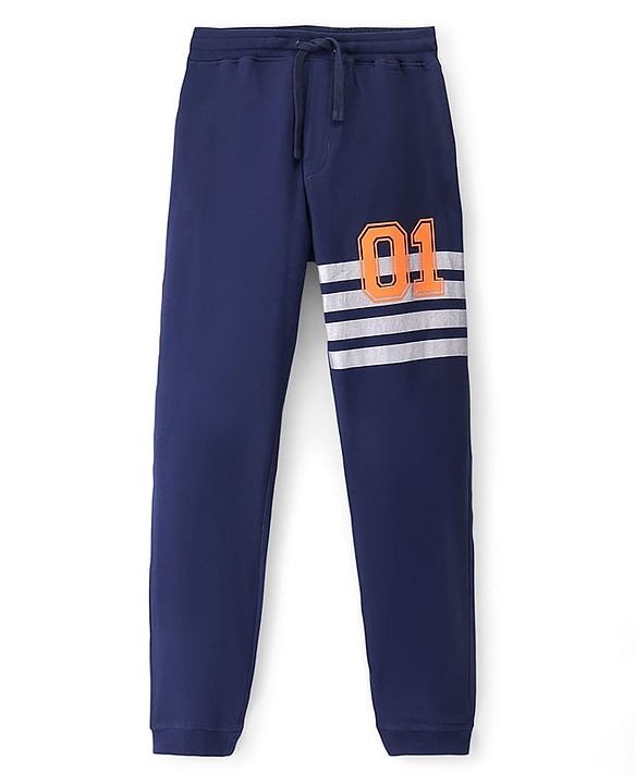 Pine Kids Full Length Printed Track Pants - Blue