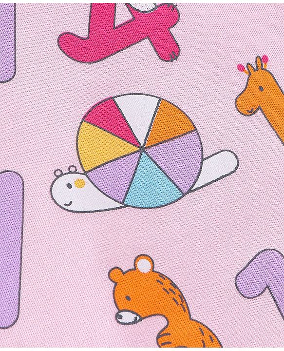 Babyhug 100% Cotton Full Sleeves Onesie Number Print - Pink