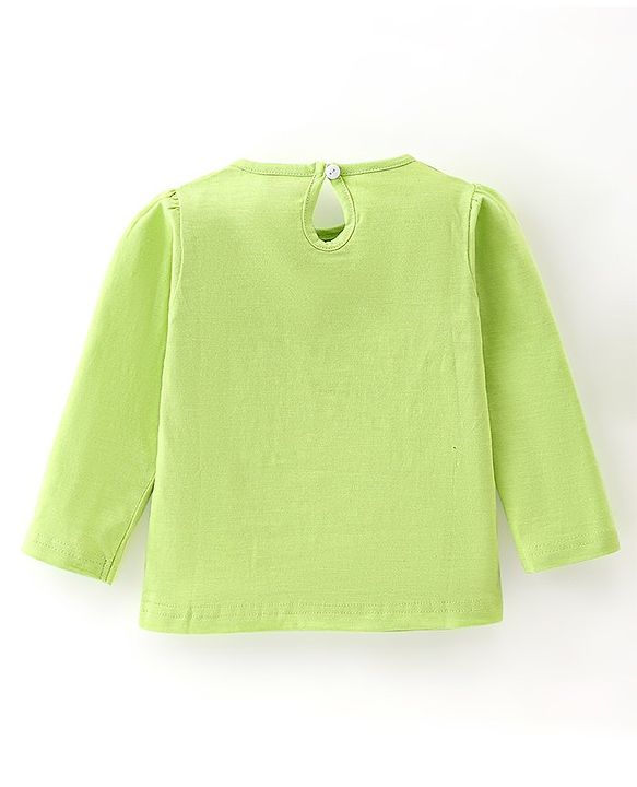 Babyhug Cotton Knit Full Sleeves Tee with Unicorn Graphic Print - Green