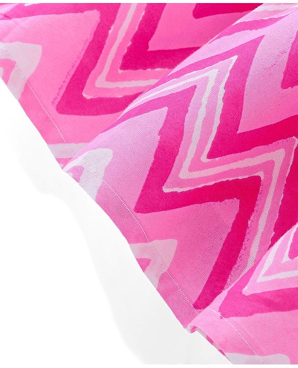 Babyhug Cotton Woven Sleeveless Ethnic Dress Chevron Printed -  Pink