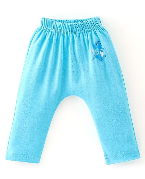 Babyhug Cotton Knit Full Length Striped & Dino Printed Diaper Pants Pack of 3 - Multicolour