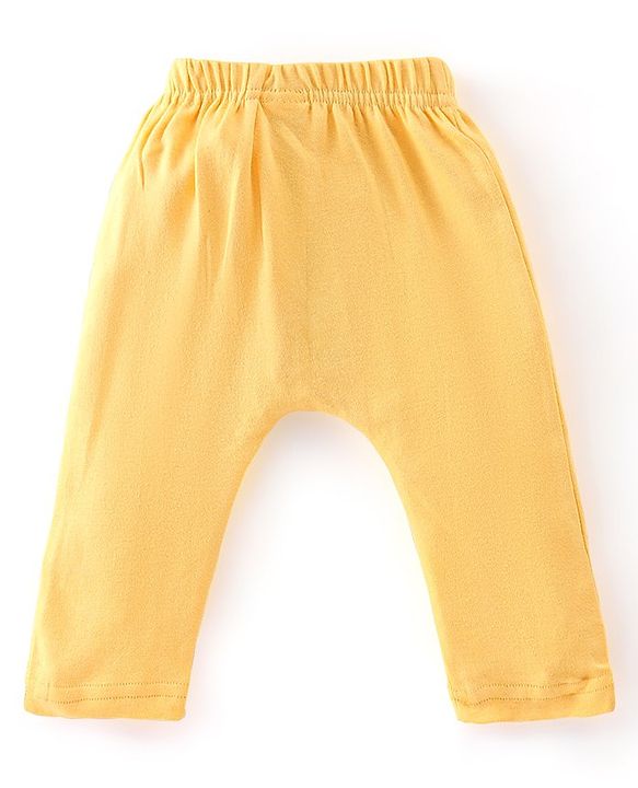 Babyhug Cotton Knit Full Length Striped & Bear Printed Diaper Pants Pack of 3 - Multicolour
