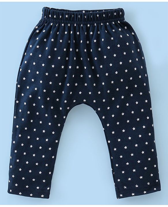Babyhug Cotton Knit Full Length Robo & Stars Printed Diaper Pants Pack of 3 - Multicolour