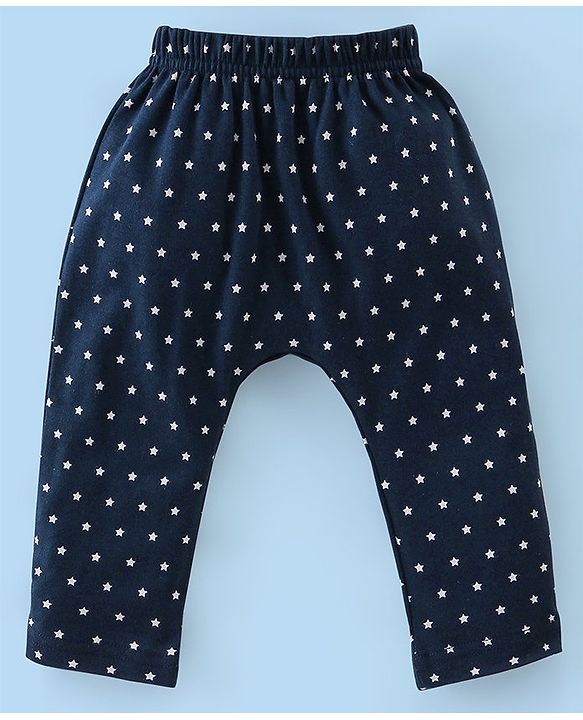Babyhug Cotton Knit Full Length Robo & Stars Printed Diaper Pants Pack of 3 - Multicolour