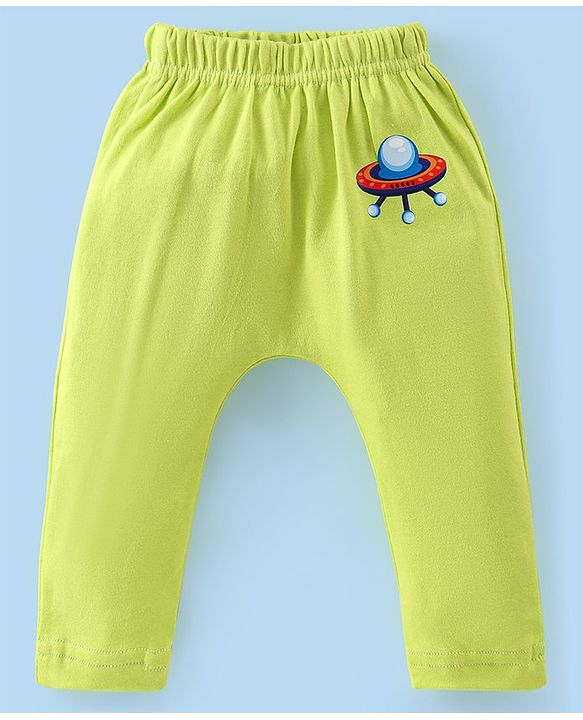 Babyhug Cotton Knit Full Length Robo & Stars Printed Diaper Pants Pack of 3 - Multicolour