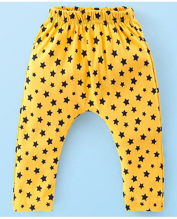 Babyhug Cotton Knit Full Length Star Print Diaper Leggings Pack of 3 - Multicolor