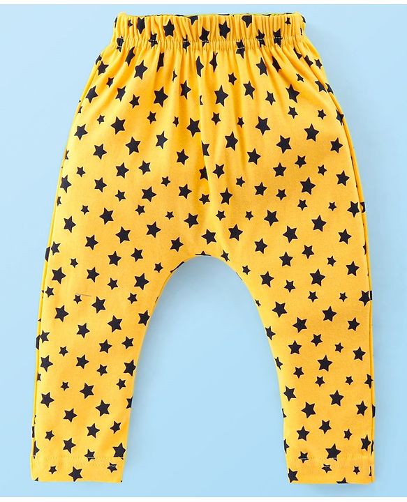 Babyhug Cotton Knit Full Length Star Print Diaper Leggings Pack of 3 - Multicolor
