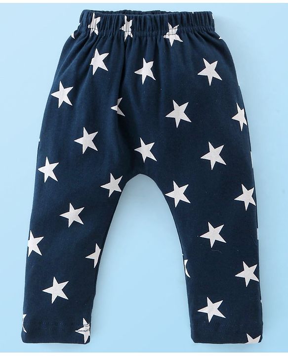 Babyhug Cotton Knit Full Length Star Print Diaper Leggings Pack of 3 - Multicolor