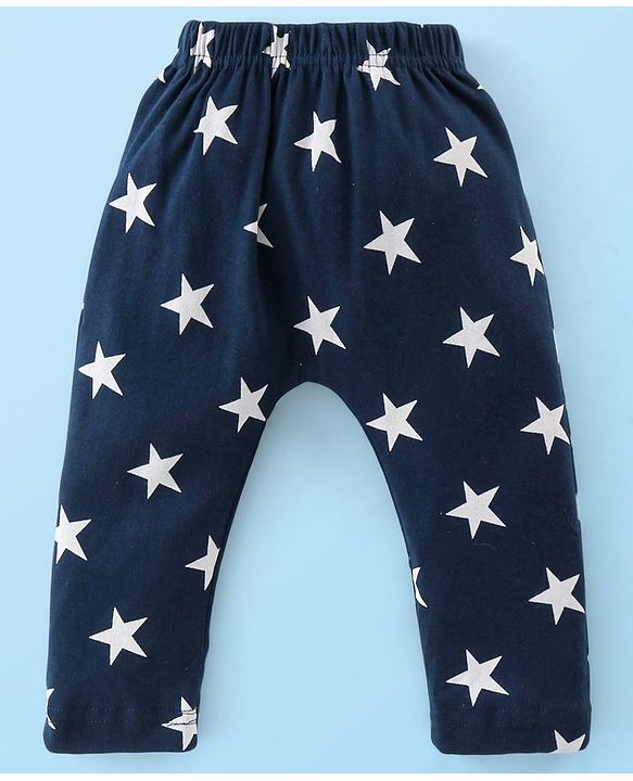 Babyhug Cotton Knit Full Length Star Print Diaper Leggings Pack of 3 - Multicolor