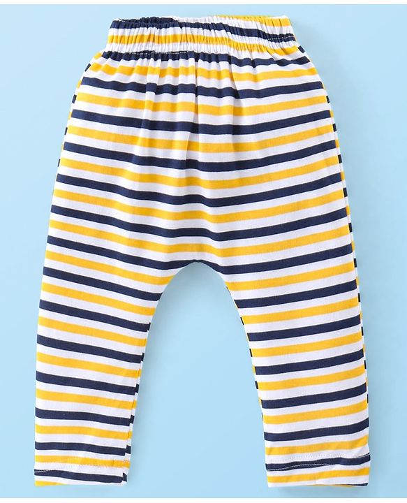 Babyhug Cotton Knit Full Length Star Print Diaper Leggings Pack of 3 - Multicolor