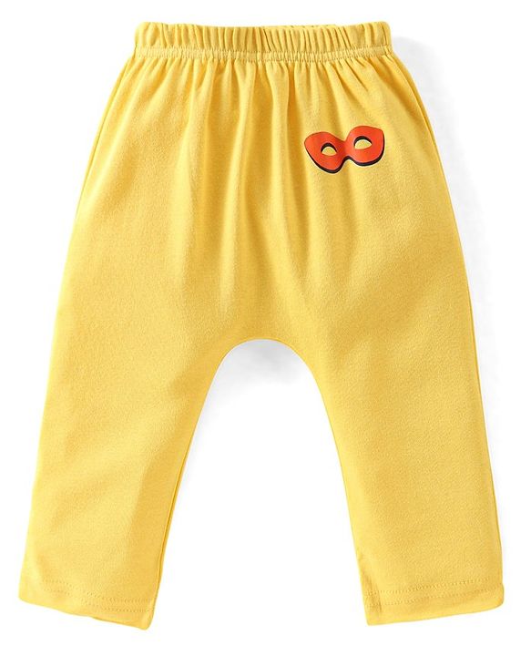 Babyhug Cotton Knit Full Length Diaper Pants Striped Pack Of 3 - Multicolour