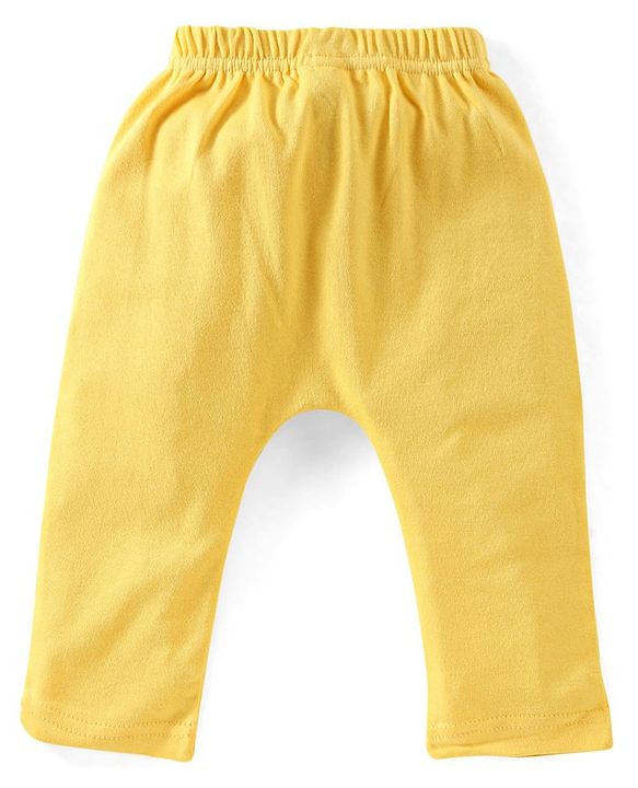 Babyhug Cotton Knit Full Length Diaper Pants Striped Pack Of 3 - Multicolour