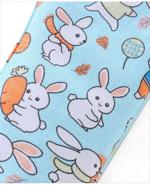 Babyhug Cotton Knit Full Length Diaper Pants Striped & Bunny Print Pack Of 3 - Multicfolour
