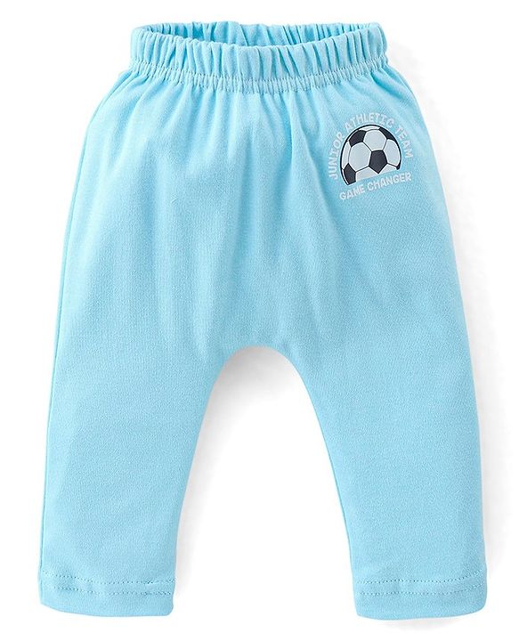 Babyhug Cotton Knit Diaper Pant Stripes & Soccer Ball Print Pack of 3 - Orange & Blue