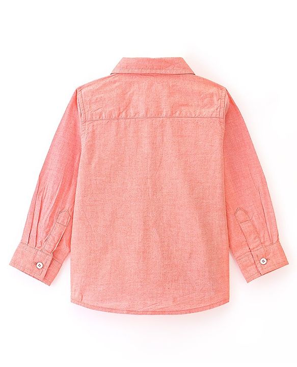 Babyhug Cotton Woven Full Sleeves Shirt Cut & Sew -Pink Blue & Grey