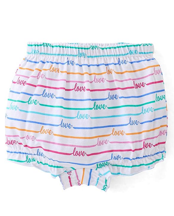 Babyhug 100% Cotton Knit Bloomer Pack of 3 Text Print - Multicolour